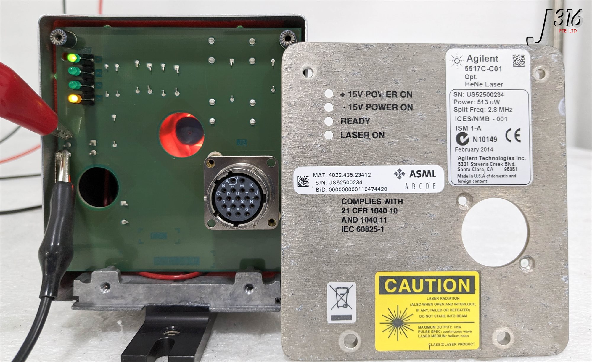 クララ 35313 AGILENT LASER HEAD, POWER: 513uW, 2.8MHZ, ASML 4022.435